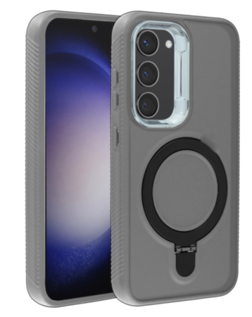 Support Heavy Duty Case with Wireless Charging Kickstand - GRAY for Galaxy S23 (Only Ground Shipping)