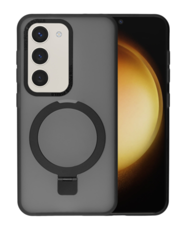 Carbon Wireless Charging Case with Ring Stand - BLACK for Galaxy S23 (Only Ground Shipping)
