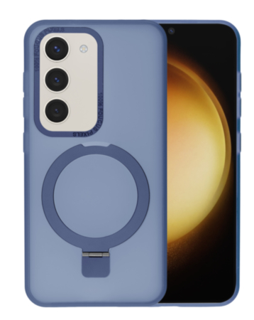 Carbon Wireless Charging Case with Ring Stand - DARK BLUE for Galaxy S23 (Only Ground Shipping)