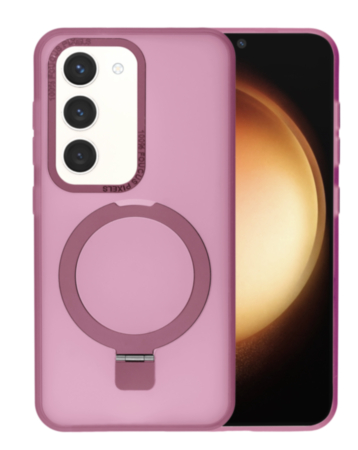 Carbon Wireless Charging Case with Ring Stand - PINK for Galaxy S23 (Only Ground Shipping)