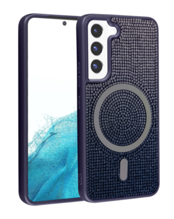 Wireless Charging Bling Diamond Crystal Case - PURPLE for Galaxy S23 Plus (Only Ground Shipping)
