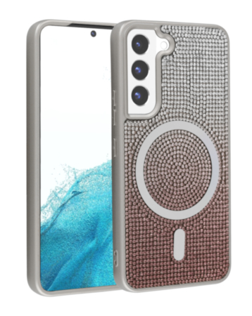 Wireless Charging Bling Diamond Crystal Case - SILVER for Galaxy S23 Plus (Only Ground Shipping)