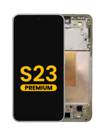 OLED Assembly with Frame for Galaxy S23 (S911) (Cream) (Premium)