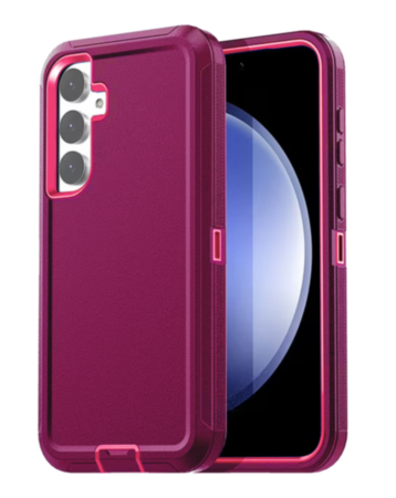 Heavy Duty Case for Galaxy S24 FE (MAROON & BLACK) (Only Ground Shipping)
