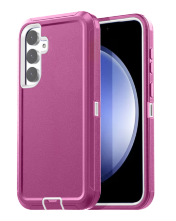Heavy Duty Case for Galaxy S24 FE (LIGHT PINK & WHITE) (Only Ground Shipping)