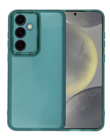 Soft Silicone Transparent Case - GREEN for Galaxy S24FE (Only Ground Shipping)