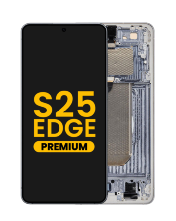 OLED Assembly with Frame for Galaxy S25 Edge (S937) (Titanium Silver) (Premium)