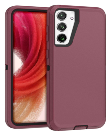 Heavy Duty Case for Galaxy S25 Plus / S24 Plus (MAROON & BLACK) (Only Ground Shipping)