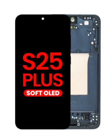 OLED Assembly with Frame for Galaxy S25 Plus (S936) (Blue Black) (Aftermarket Plus Soft)