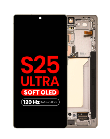 OLED Assembly with Frame for Galaxy S25 Ultra (S938) (Titanium Pink Gold) (Aftermarket Plus Soft / 120Hz)