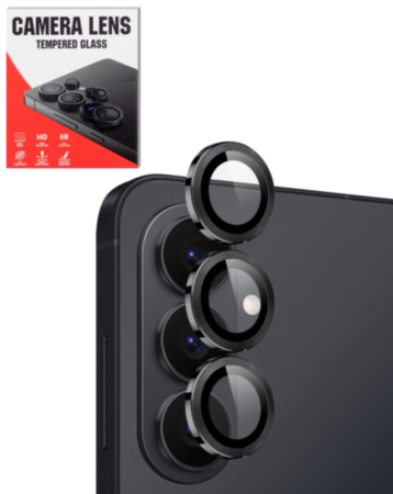 Camera Lens Protector with Metal Ring for Galaxy S26 Plus (Black)