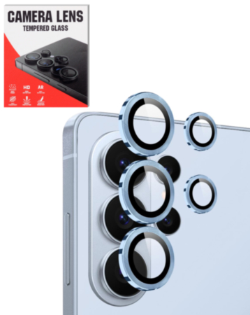 Camera Lens Protector with Metal Ring for Galaxy S26 Ultra (Sky Blue)