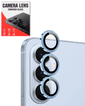 Camera Lens Protector with Metal Ring for Galaxy S26 Plus (Sky Blue)