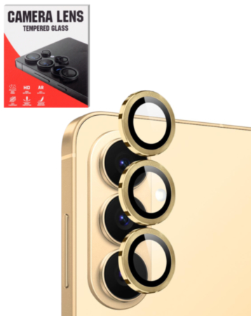 Camera Lens Protector with Metal Ring for Galaxy S26 (Pink Gold)
