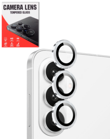 Camera Lens Protector with Metal Ring for Galaxy S26 (Silver Shadow)