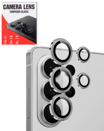 Camera Lens Protector with Metal Ring for Galaxy S26 Ultra (White)
