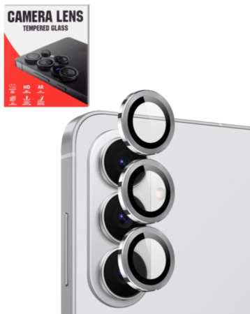 Camera Lens Protector with Metal Ring for Galaxy S26 Plus (White)