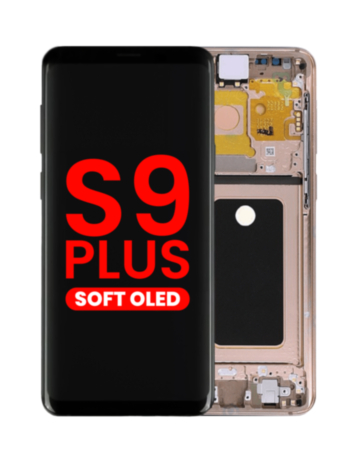 Buy the OLED assembly with frame for Galaxy S9 Plus G965 in Sunrise Gold, aftermarket OLED.