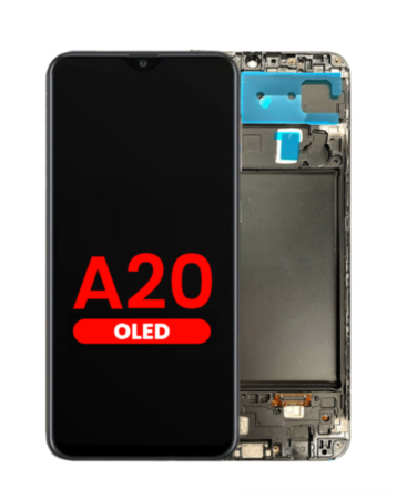 OLED Assembly with Frame for Galaxy A20 (A205U / 2019) (Aftermarket OLED)