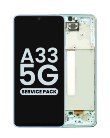 OLED Assembly with Frame for Galaxy A33 5G (A336 / 2022) (AWESOME BLUE) (Service Pack)