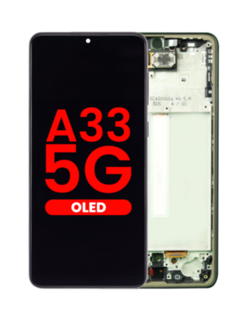 OLED Assembly with Frame for Galaxy A33 5G (A336U / 2022) (US Version) (AWESOME BLACK) (Aftermarket OLED)
