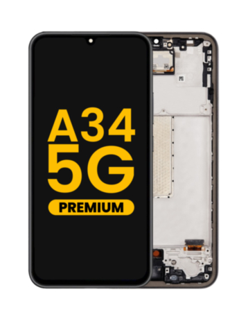 OLED Assembly with Frame for Galaxy A34 5G (A346 / 2023) (AWESOME GRAPHITE) (Premium)