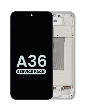 OLED Assembly with Frame for Galaxy A36 5G (A366 / 2025) (WHITE / GRAY) (Service Pack)