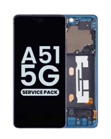 OLED Assembly with Frame for Galaxy A51 5G (A516 / 2020) (PRISM BRICKS BLUE) (Verizon) (Service Pack)