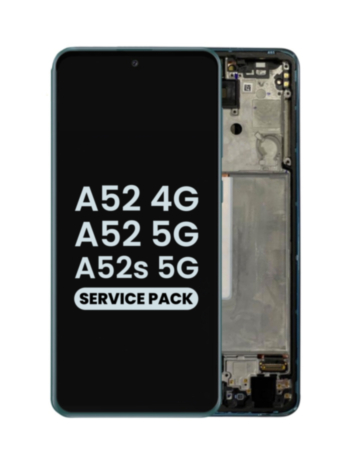 OLED Assembly with Frame (AWESOME BLUE) (Service Pack)for Galaxy A52 4G (A525 / 2021) / A52 5G (A526 / 2021) / A52S 5G (A528 / 2021)