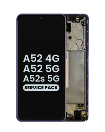OLED Assembly with Frame (AWESOME VIOLET) (Service Pack) for Galaxy A52 4G (A525 / 2021) / A52 5G (A526 / 2021) / A52S 5G (A528 / 2021)