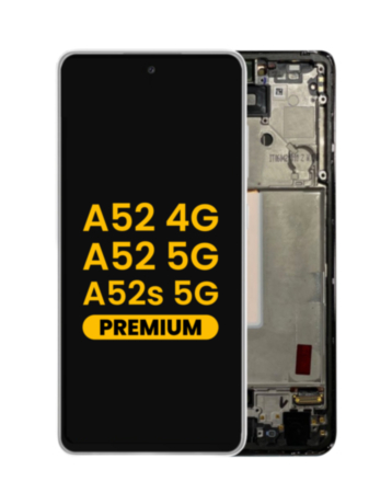 OLED Assembly with Frame (AWESOME WHITE) (Premium) for Galaxy A52 4G (A525 / 2021) / A52 5G (A526 / 2021) / A52s 5G (A528 / 2021)