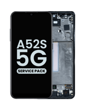 OLED Assembly with Frame for Galaxy A52s 5G (A528 / 2021) (AWESOME BLACK) (Service Pack)