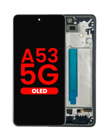 OLED Assembly with Frame for Galaxy A53 5G (A536 / 2022) (6.46") (AWESOME BLACK) (Aftermarket OLED)
