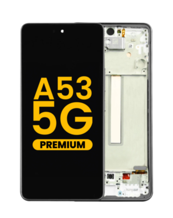 OLED Assembly with Frame for Galaxy A53 5G (A536 / 2022) (AWESOME BLACK) (Premium)