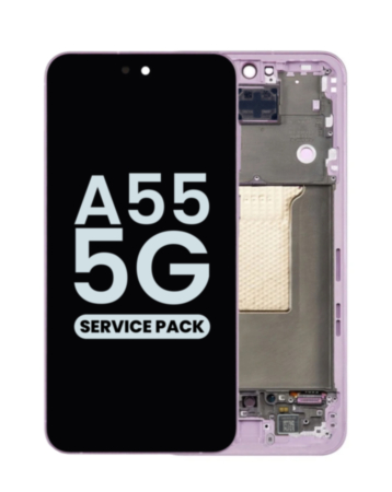 OLED Assembly with Frame for Galaxy A55 5G (A556 / 2024) (AWESOME LILAC) (Service Pack)