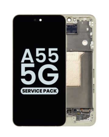OLED Assembly with Frame for Galaxy A55 5G (A556 / 2024) (AWESOME LEMON) (Service Pack)