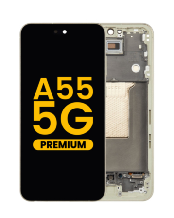 OLED Assembly with Frame for Galaxy A55 5G (A556 / 2024) (AWESOME LEMON) (Premium)