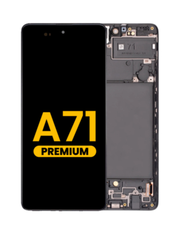 OLED Assembly with Frame for Galaxy A71 (A715 / 2020) (BLACK) (Premium)