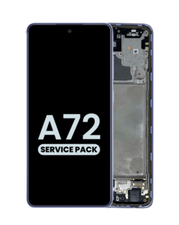 OLED Assembly with Frame for Galaxy A72 (A725 / 2021) (AWESOME VIOLET) (Service Pack)