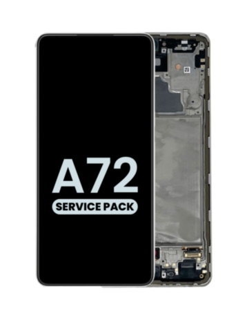 OLED Assembly with Frame for Galaxy A72 (A725 / 2021) (AWESOME WHITE) (Service Pack)
