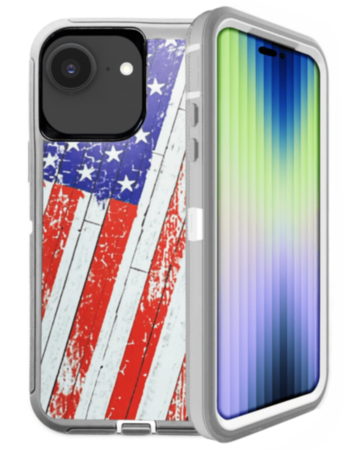 Heavy Duty Case - (US FLAG) for iPhone 16e / 17e (Only Ground Shipping)