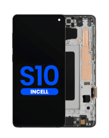 Grab wholesale deals on the LCD assembly with frame for Galaxy S10 G973 without fingerprint sensor in Prism Black, aftermarket Incell.