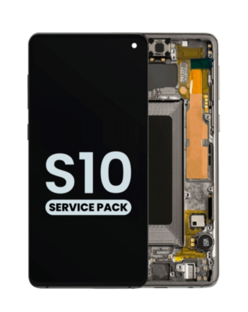 Order the OLED assembly with frame for Galaxy S10 G973 in Prism Black, service pack.