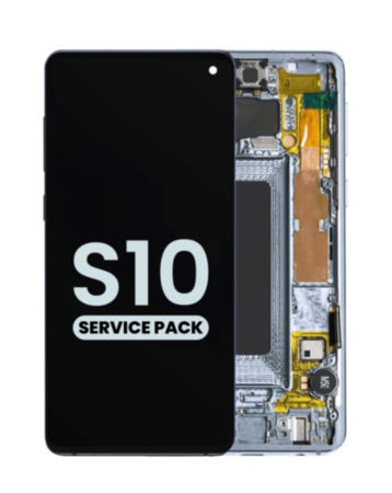 Purchase the OLED assembly with frame for Galaxy S10 G973 in Prism Blue, service pack.