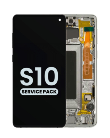 Grab wholesale deals on the OLED assembly with frame for Galaxy S10 G973 in Prism White, service pack.