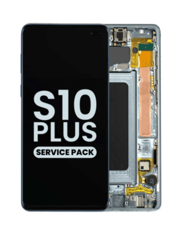 Buy the OLED assembly with frame for Galaxy S10 Plus G975 in Prism Blue service pack.