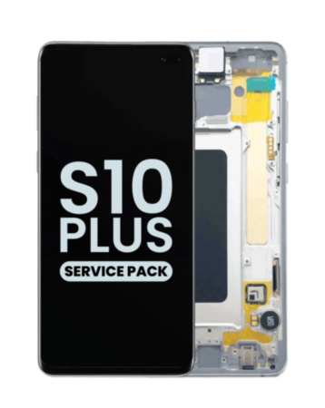 Order the OLED assembly with frame for Galaxy S10 Plus G975 in Ceramic White service pack.