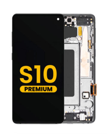 Order the OLED assembly with frame for Galaxy S10 G973 in Prism Black, premium.