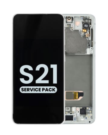 OLED Assembly with Frame for Galaxy S21 (G991) (Phantom White) (Service Pack)