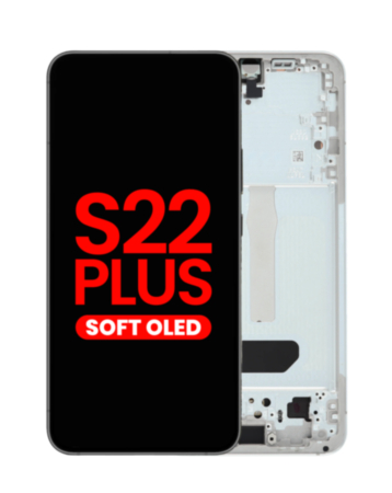 Order the OLED Assembly with Frame for the Galaxy S22 Plus S906 in Phantom White, aftermarket OLED.
